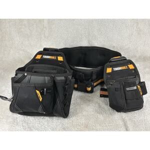 Toughbuilt 3-Pc Set 20.5 in. Tradesman Padded Tool Belt 2 Clip Kickstand Pouches